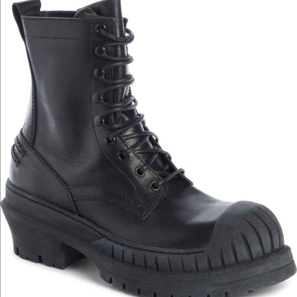 NWT SOLD OUT Acne Studios Bryant Lug Sole Combat Boots in Black Size 38